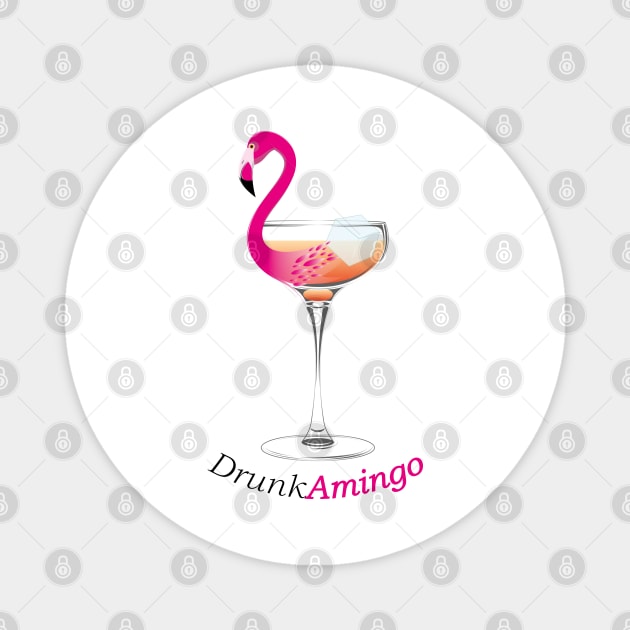 Drunk Flamingo Magnet by D-Pic